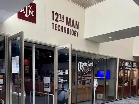 Entrance to the 12th Man Technology store on the Lower Level of the MSC